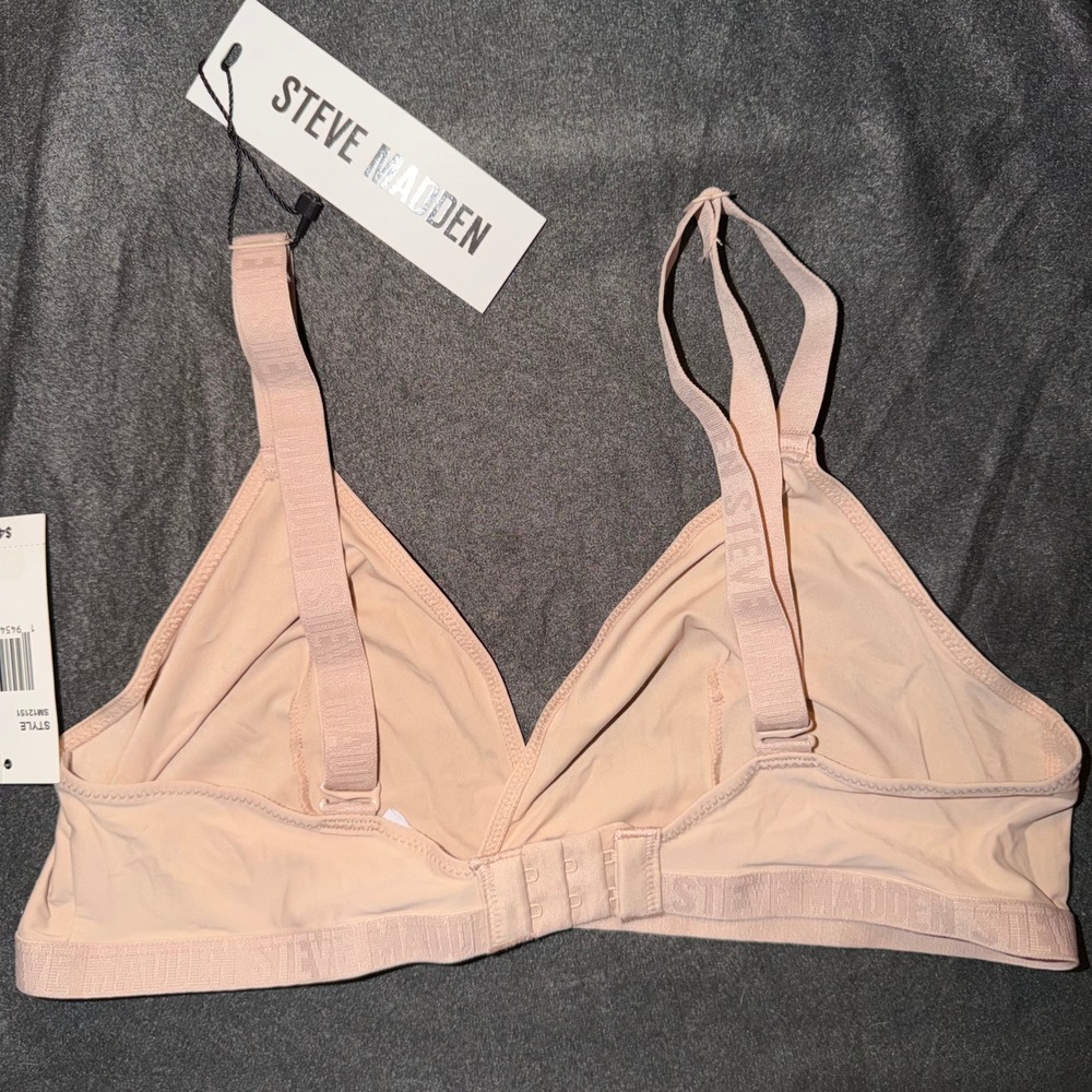 Steve Madden Rose Dust Logo Bralette Triangle Bra SM12151 Womens Large New - Picture 2 of 4
